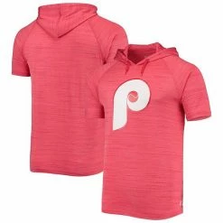 Men's Stitches Red Philadelphia Phillies Raglan Hoodie T-Shirt