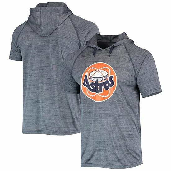 Men's Stitches Navy Houston Astros Raglan Hoodie T-Shirt - Image 2
