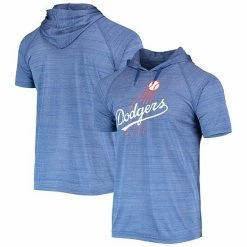 Men's Stitches Royal Los Angeles Dodgers Raglan Hoodie T-Shirt