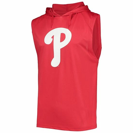 Men's Stitches Red Philadelphia Phillies Sleeveless Pullover Hoodie - Image 3