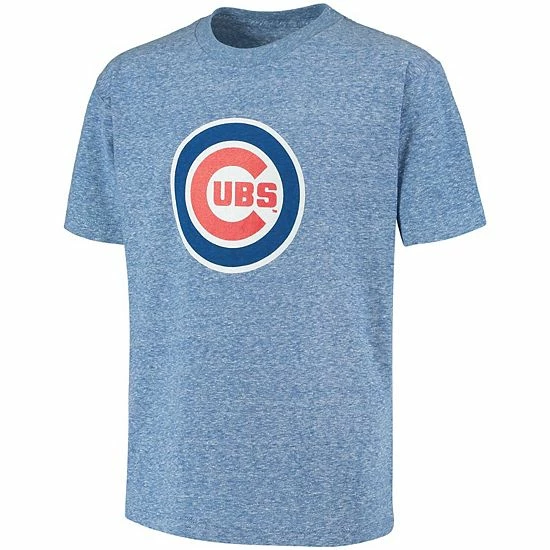 Youth Stitches Heathered Royal Chicago Cubs Snow T-Shirt - Image 3