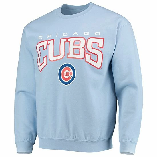 Men's Stitches Light Blue Chicago Cubs Team Pullover Sweatshirt - Image 2