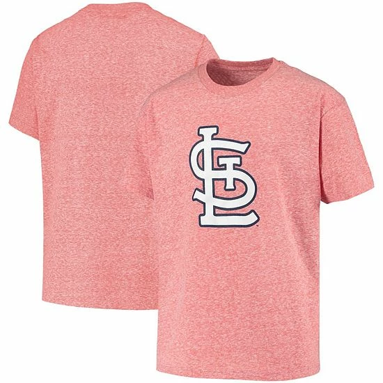 Youth Stitches Heathered Red St. Louis Cardinals Snow T-Shirt - Image 2