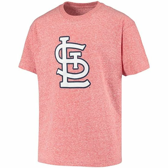 Youth Stitches Heathered Red St. Louis Cardinals Snow T-Shirt - Image 3