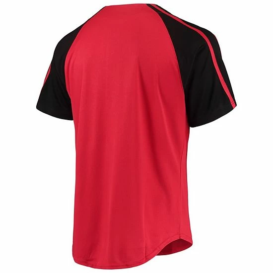 Men's Stitches Red Cincinnati Reds Button-Down Raglan Replica Jersey - Image 4