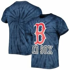 Men's Stitches Navy Boston Red Sox Spider Tie-Dye T-Shirt