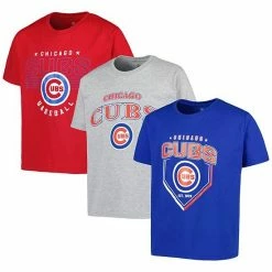 Youth Stitches Royal/Red/Heather Gray Chicago Cubs 3-Piece T-Shirt Combo Set