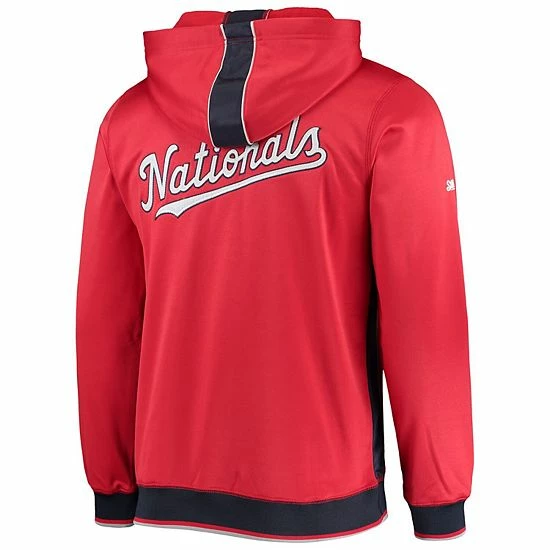 Men's Stitches Red/Navy Washington Nationals Team Full-Zip Hoodie - Image 4