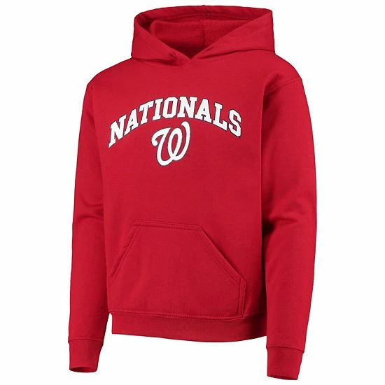 Youth Stitches Red Washington Nationals Pullover Fleece Hoodie - Image 2