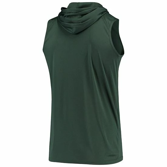 Men's Stitches Green Oakland Athletics Sleeveless Pullover Hoodie - Image 4