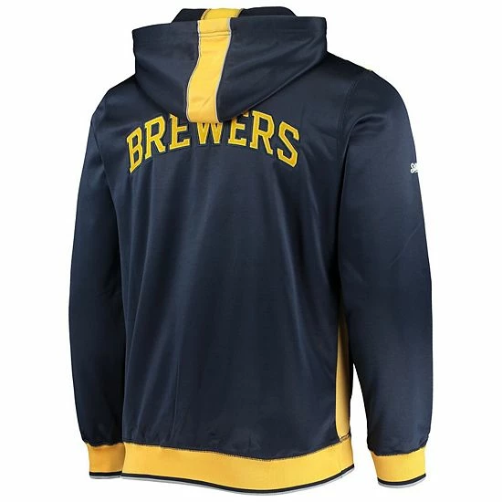 Men's Stitches Navy/Gold Milwaukee Brewers Team Full-Zip Hoodie - Image 4