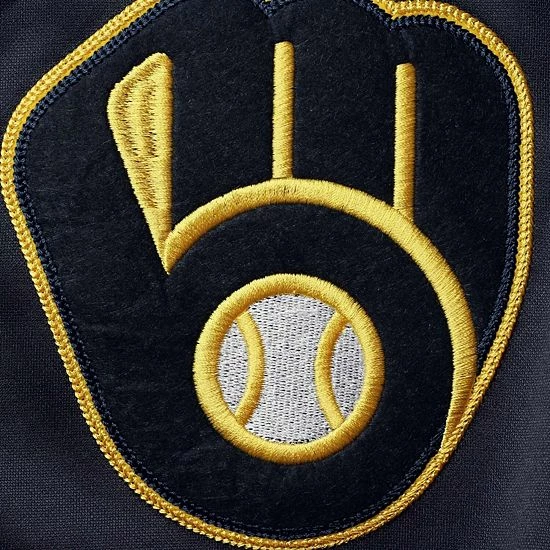 Men's Stitches Navy/Gold Milwaukee Brewers Team Full-Zip Hoodie - Image 5