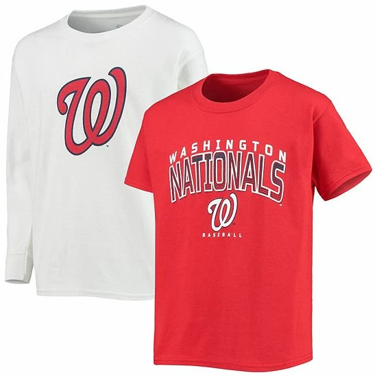 Youth Stitches Red/White Washington Nationals Team T-Shirt Combo Set
