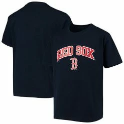 Youth Stitches Navy Boston Red Sox Heat Transfer T-Shirt