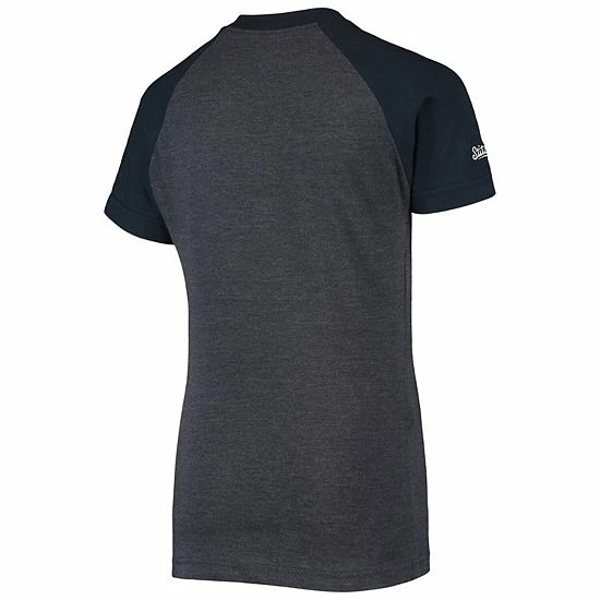 Youth Stitches Heathered Navy Boston Red Sox Raglan T-Shirt - Image 3