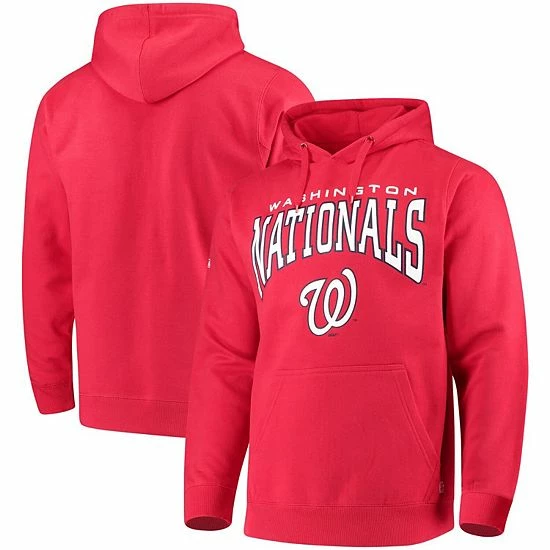 Men's Stitches Red Washington Nationals Team Pullover Hoodie - Image 2