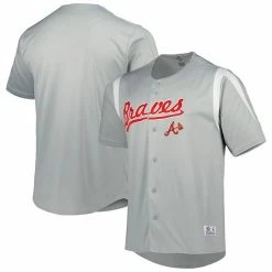 Men's Stitches Gray Atlanta Braves Chase Jersey
