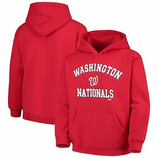 Youth Stitches Red Washington Nationals Fleece Pullover Hoodie - Image 2