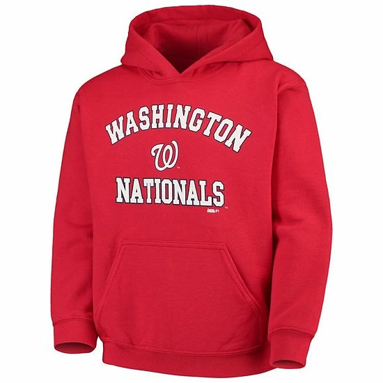 Youth Stitches Red Washington Nationals Fleece Pullover Hoodie - Image 3