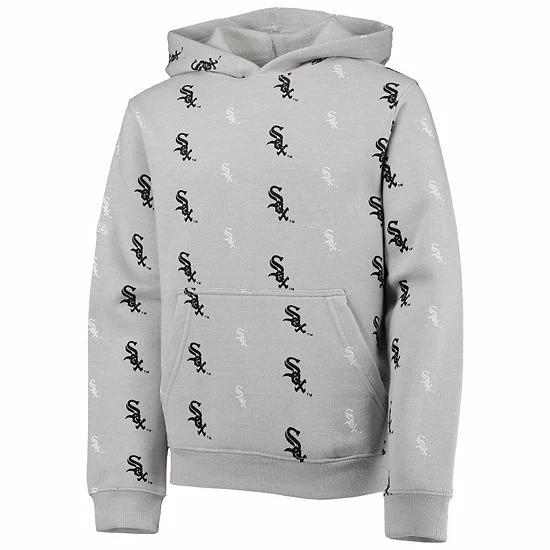 Youth Stitches Heathered Gray Chicago White Sox Allover Print Pullover Hoodie - Image 3
