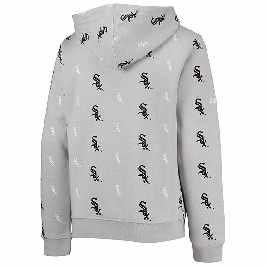 Youth Stitches Heathered Gray Chicago White Sox Allover Print Pullover Hoodie - Image 4