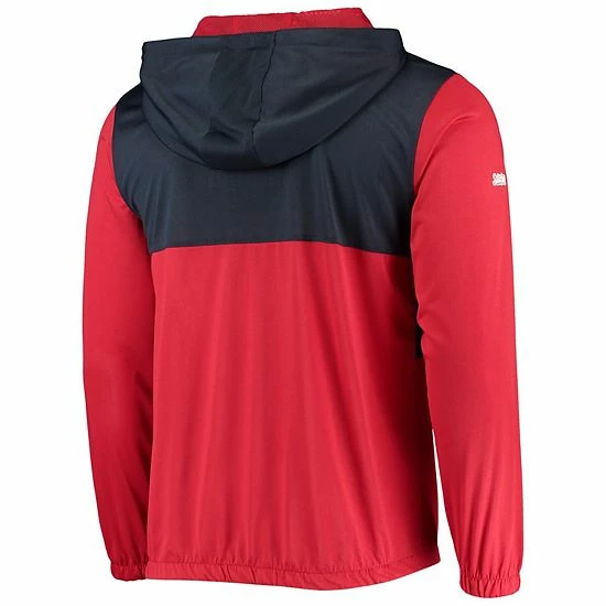 Men's Stitches Red/Navy Washington Nationals Anorak Hoodie Half-Zip Jacket - Image 4