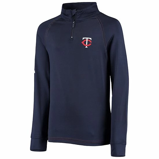 Youth Stitches Navy Minnesota Twins Raglan Quarter-Zip Jacket - Image 3