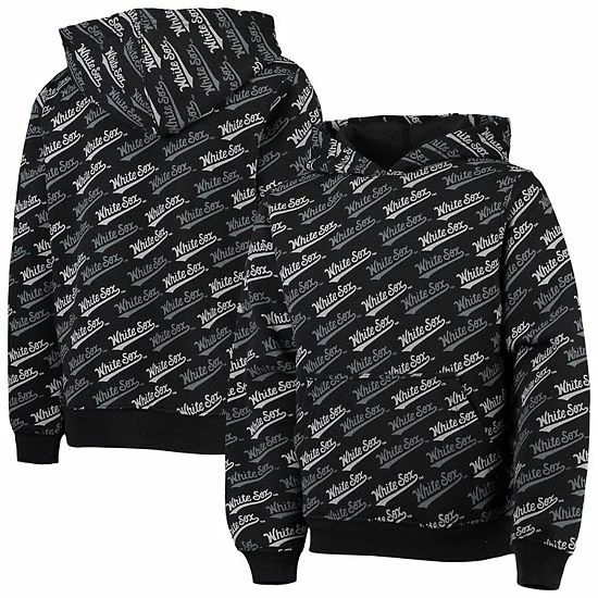 Youth Stitches Black Chicago White Sox Allover Print Pullover Hoodie