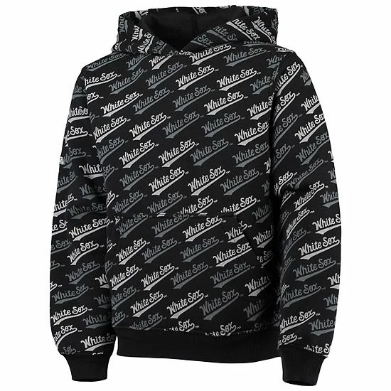 Youth Stitches Black Chicago White Sox Allover Print Pullover Hoodie - Image 3