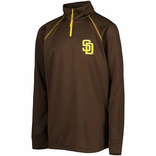 Youth Stitches Brown San Diego Padres Team Raglan Quarter-Zip Jacket - Image 3