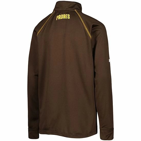 Youth Stitches Brown San Diego Padres Team Raglan Quarter-Zip Jacket - Image 4