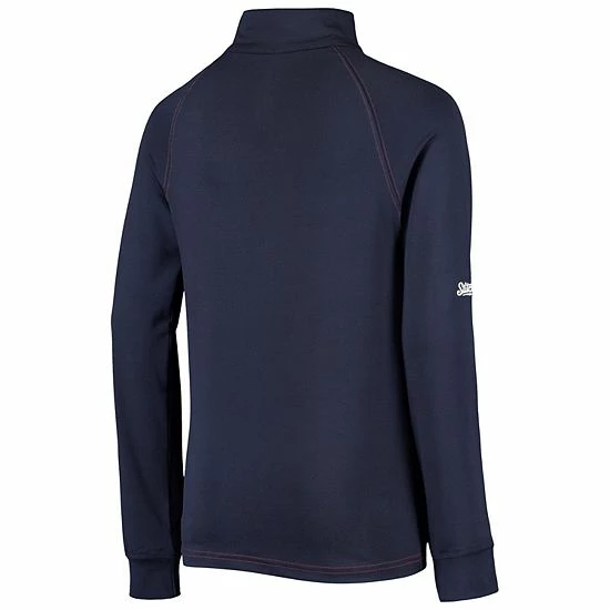 Youth Stitches Navy Boston Red Sox Raglan Quarter-Zip Jacket - Image 4