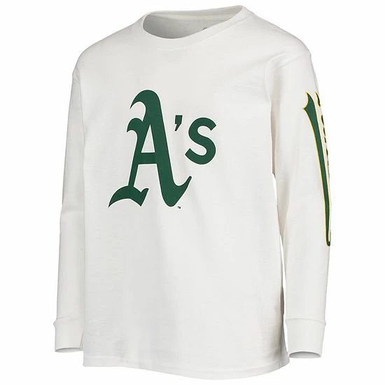 Youth Stitches Green/White Oakland Athletics Team T-Shirt Combo Set - Image 5