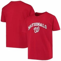 Youth Stitches Red Washington Nationals Heat Transfer T-Shirt