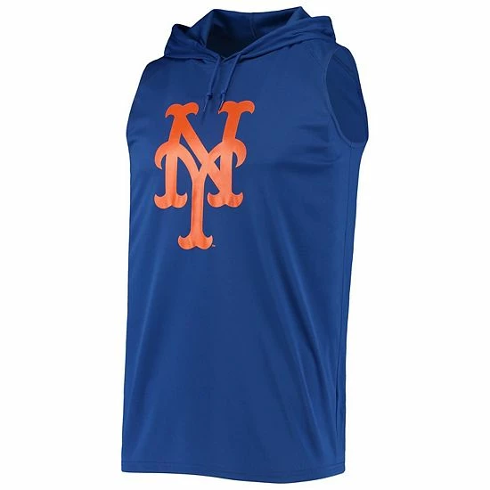 Men's Stitches Royal New York Mets Sleeveless Pullover Hoodie - Image 3