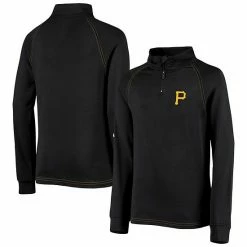 Youth Stitches Black Pittsburgh Pirates Raglan Quarter-Zip Jacket