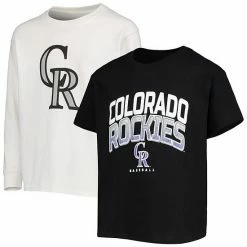 Youth Stitches Black/White Colorado Rockies Team T-Shirt Combo Set