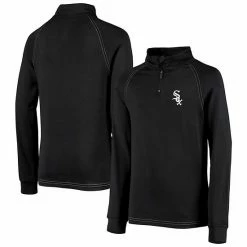 Youth Stitches Black Chicago White Sox Raglan Quarter-Zip Jacket