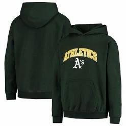 Youth Stitches Green Oakland Athletics Pullover Fleece Hoodie