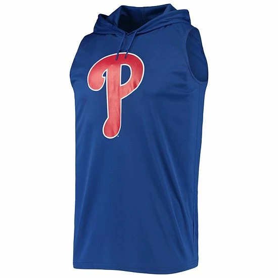 Men's Stitches Royal Philadelphia Phillies Sleeveless Pullover Hoodie - Image 3