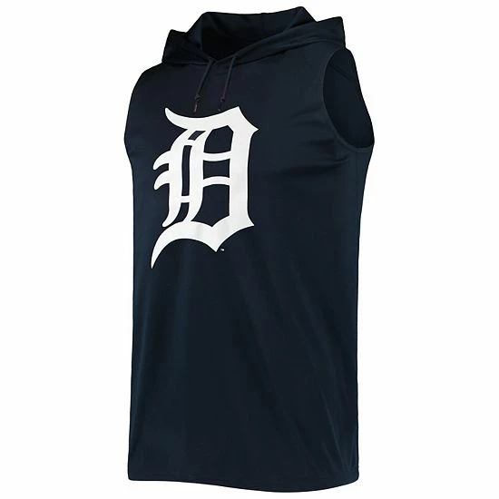 Men's Stitches Navy Detroit Tigers Sleeveless Pullover Hoodie - Image 2