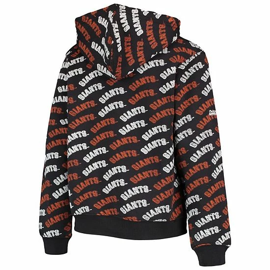Youth Stitches Black San Francisco Giants Allover Print Raglan Pullover Hoodie - Image 4