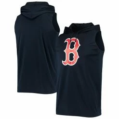 Men's Stitches Navy Boston Red Sox Sleeveless Pullover Hoodie