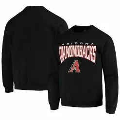 Men's Stitches Black Arizona Diamondbacks Pullover Crew Sweatshirt