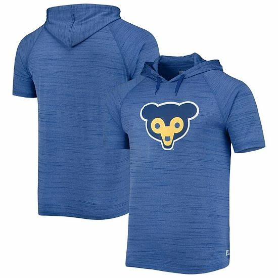 Men's Stitches Royal Chicago Cubs Raglan Hoodie T-Shirt - Image 2
