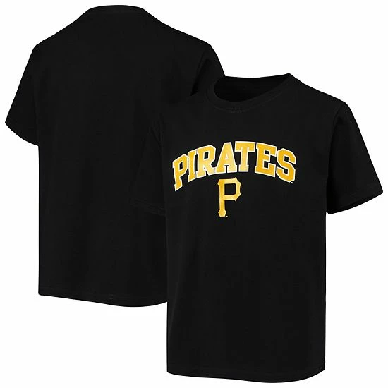 Youth Stitches Black Pittsburgh Pirates Heat Transfer T-Shirt