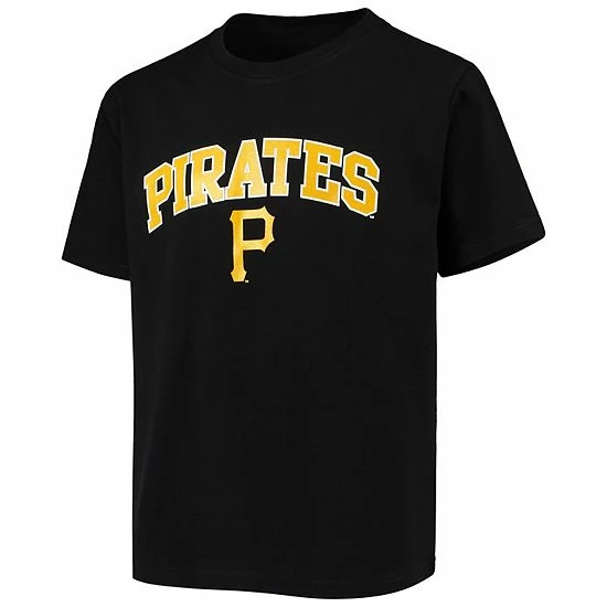Youth Stitches Black Pittsburgh Pirates Heat Transfer T-Shirt - Image 2
