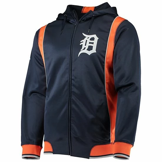 Men's Stitches Navy/Orange Detroit Tigers Team Full-Zip Hoodie - Image 3