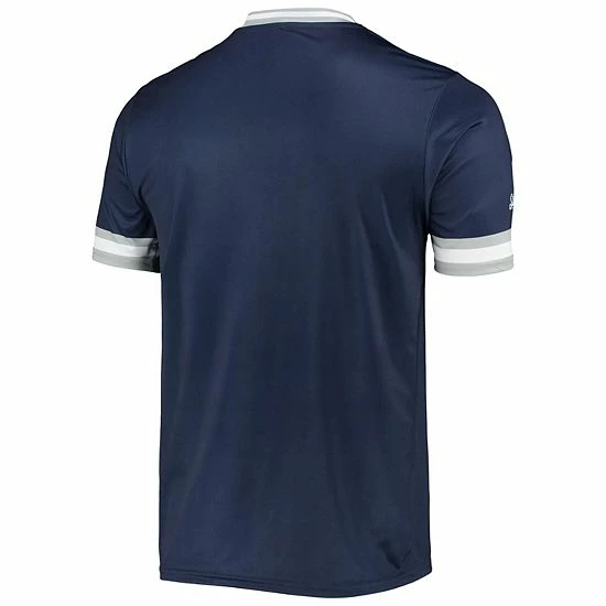 Men's Stitches Navy/Gray New York Yankees Cooperstown Collection V-Neck Team Color Jersey - Image 4