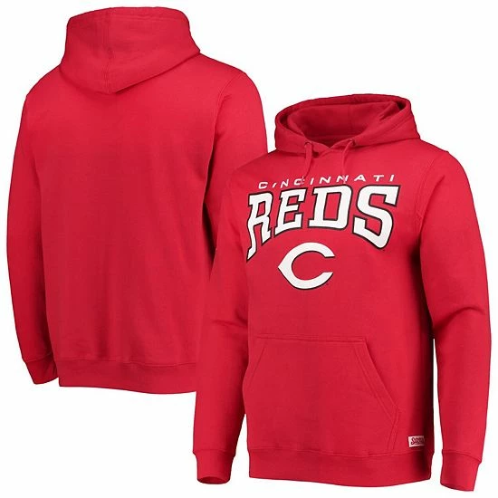 Men's Stitches Red Cincinnati Reds Pullover Hoodie